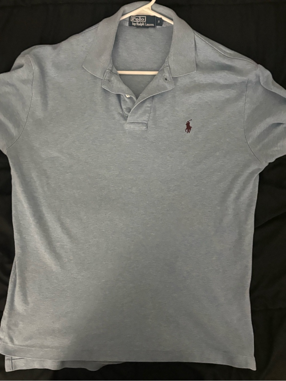 Ralph Lauren Men’s Pale Blue Polo with Maroon Pony